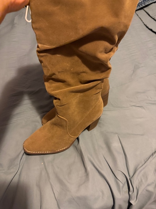 Shoes - Women’s Tan Suede Slouch Knee-High Boots